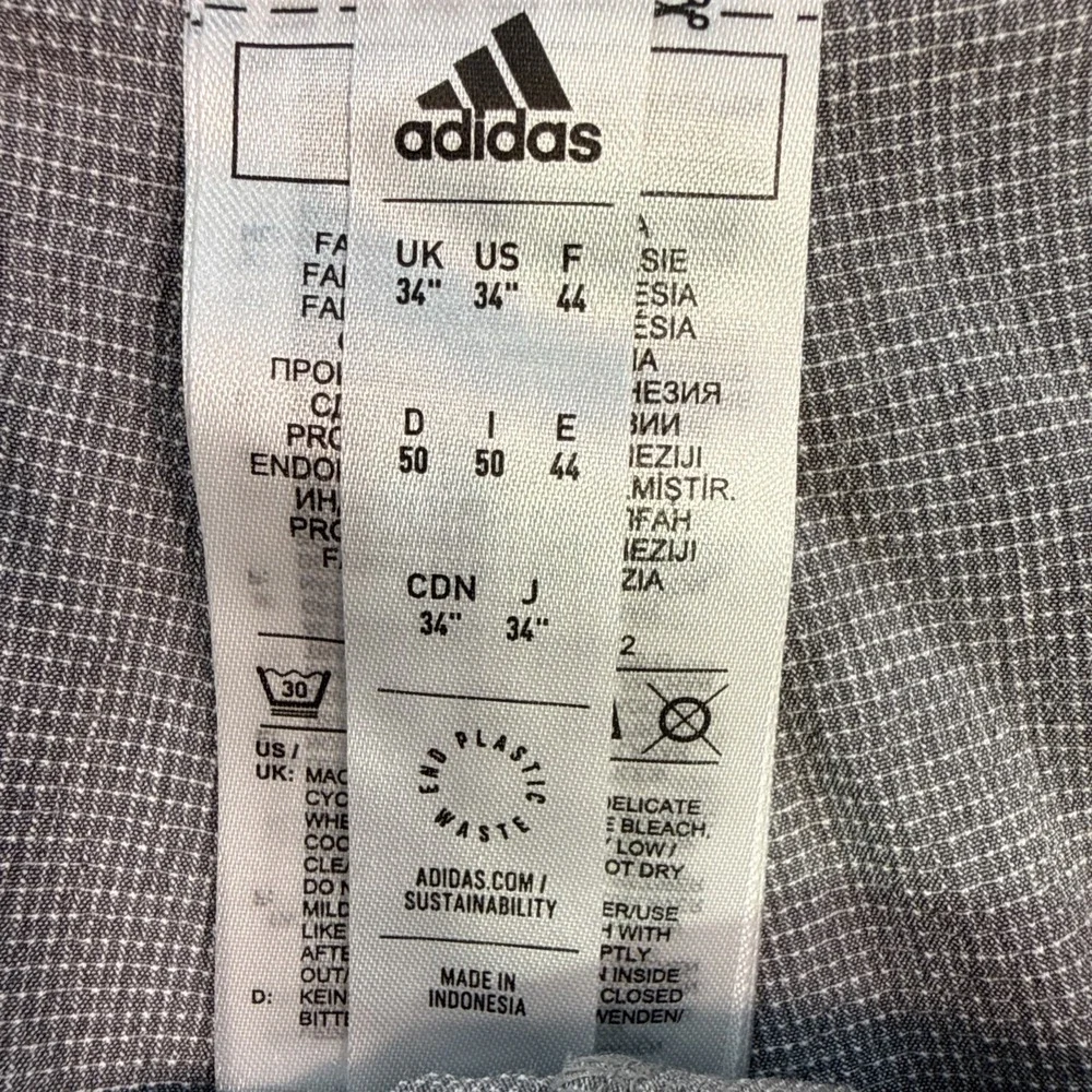 Adidas Shorts Mens 34 GRY TEXTURED  Climacool Golf Casual Lightweight Outdoor